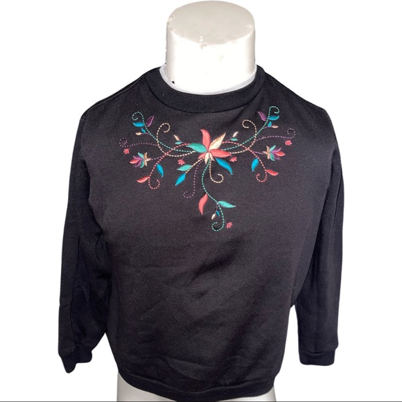 Vintage 90’s BLAIR women’s embroidered dress casual sweatshirt // Large - Picture 1 of 5